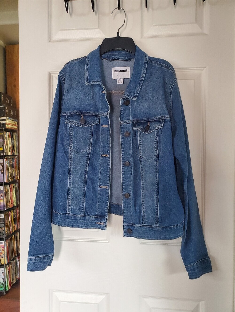 Noisy May Trucker Blue Denim Jacket Button-up With Pockets Women's Large